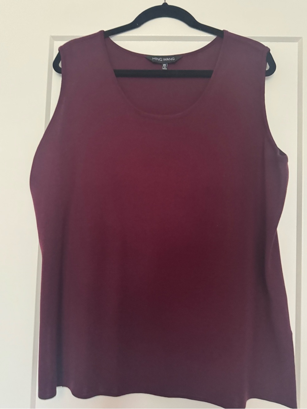 Ming Wang Women's Mid Length Scoop Knit Tank - Midnight Violet